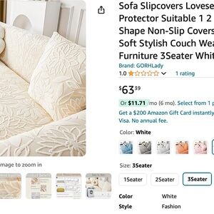 Floral sofa slipcover